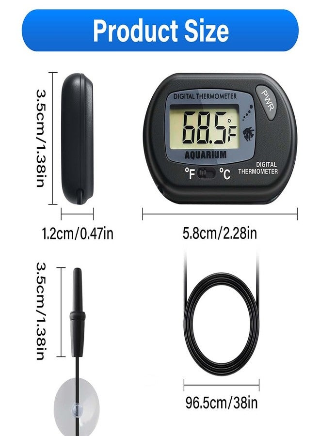 Novique Digital Aquarium Thermometer Fish Tank Thermometer Test with Large LCD Display Fahrenheit/Celsius(℉/℃) for Aquarium Reptile Terrarium Turtle Tank - Image 2